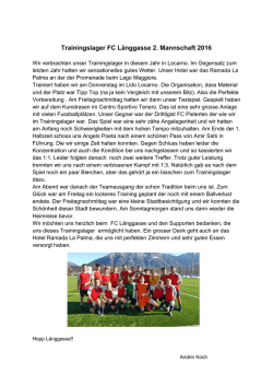 ihr Bericht - FC L&auml;nggasse 1910