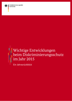 Inhalt - Antidiskriminierungsstelle des Bundes