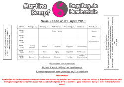 Neue Zeiten ab 01. April 2016 - DoggiDog