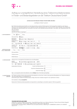 Auftrag zur Herstellung eines