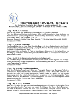 Pilgerreise nach Rom, 06.10. - 10.10.2016