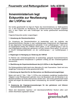 Feuerwehr und Rettungsdienst Info 4/2016 &bdquo;Innenministerium legt