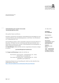 Arbeitskleidung der Goethe-Universität