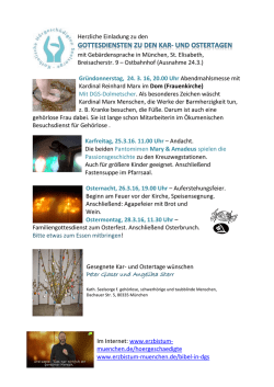 Gottesdienst&uuml;bersicht f&uuml;r die Kar- und Ostertage!