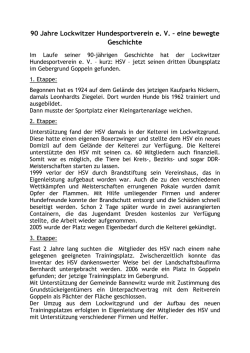 90 Jahre Lockwitzer Hundesportverein e. V. &ndash; eine bewegte