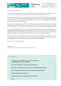 Infobrief Steuerrecht I 2016