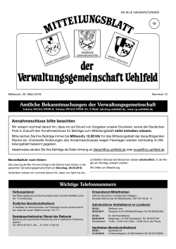 KW 12-2016 - Verwaltungsgemeinschaft Uehlfeld