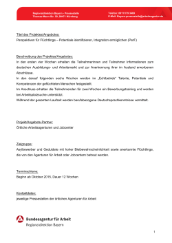 Perspektiven f&uuml;r Fl&uuml;chtlinge