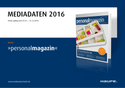 Personalmagazin Mediadaten 2016 - MediaCenter