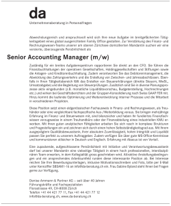 Senior Accounting Manager (m/w)