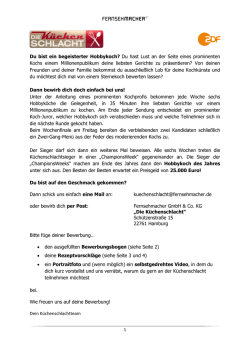 Du bist ein begeisterter Hobbykoch? Du hast Lust an der Seite