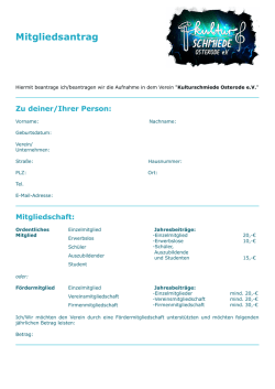 Jetzt Engagieren - Kulturschmiede