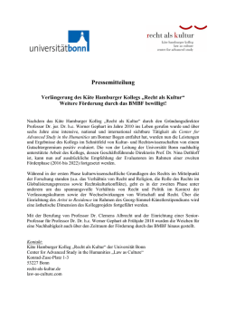 Pressemitteilung - Recht als Kultur