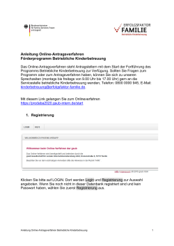 Anleitung Online-Antragsverfahren Förderprogramm Betriebliche