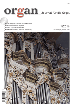 Heft 1/2016 - Organ - Journal f&uuml;r die Orgel
