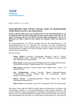 Medienmitteilung vom 24. März 2016 - FDP-Belp