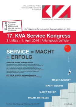 Infofolder KVA Service Kongress 2016