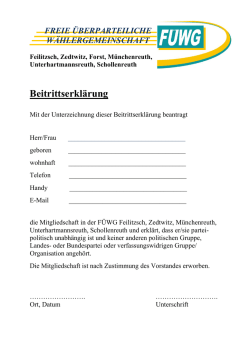Jetzt Mitglied werden... Hier finden Sie unser