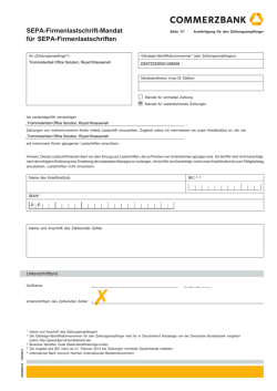 SEPA-Firmenlastschrift-Mandat für SEPA