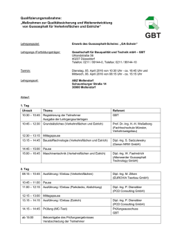 Informationen und Anmeldeformular - Gesellschaft f&uuml;r Bauqualit&auml;t