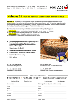 Halades 01 &ndash; f&uuml;r die perfekte Desinfektion im