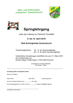 Springlehrgang - Reit- und Fahrverein Hubertus Eschenbruch