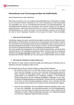 Informationen zum Forschungsvorhaben der KoDK