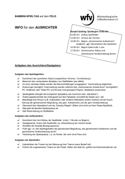 INFO f&uuml;r den AUSRICHTER - JuFu