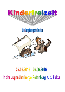 Anmeldung zur Kinderfreizeit 2016 - Bezirk Hersfeld