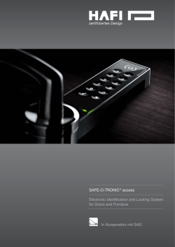 In Kooperation mit SAG SAFE-O-TRONIC&reg; access Electronic