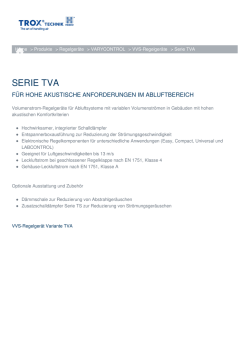 serie tva - TROX HESCO Schweiz AG
