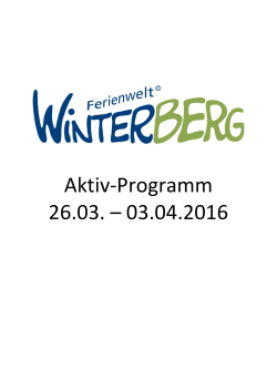 Aktiv-Programm 26.03. – 03.04.2016