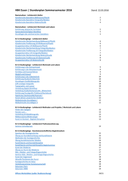 HBK Essen | Stundenplan Sommersemester 2016