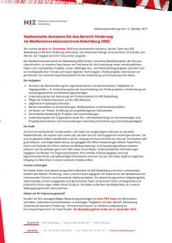 Jobs - MIZ-Babelsberg
