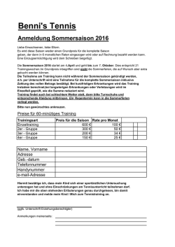 Anmeldung Sommersaison 2016 - Westfalia 04 Gelsenkirchen