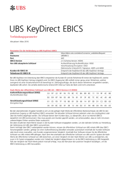 Merkblatt EBICS Verbindungsparameter und Bankschl&uuml;ssel