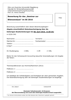 Bewerbungsbogen - Unternehmensrechnung/Accounting - Otto