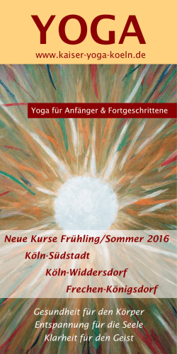 Neue Kurse Frühling/Sommer 2016 Köln-Südstadt Köln