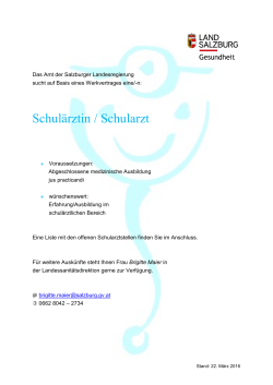Schularztstellen im Bundesland Salzburg