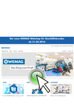 Der neue WEMAG Webshop für Geschäftskunden ab 31.03.2016