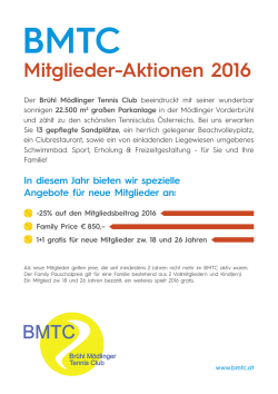 Mitglieder-Aktionen 2016 - Brühl Mödlinger Tennis Club