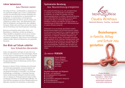 Beziehungen in Familie, Alltag und Schule neu gestalten Claudia