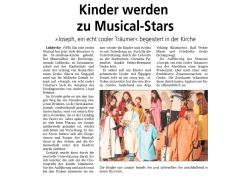 Page 1 Kinder werden zu Musical-Stars »Joseph, ein echt cooler