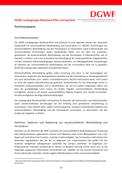 DGWF Landesgruppe Rheinland-Pfalz und Saarland Positionspapier