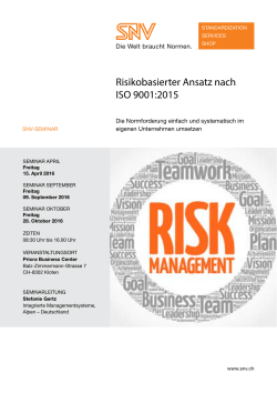 Risikobasierter Ansatz nach ISO 9001:2015