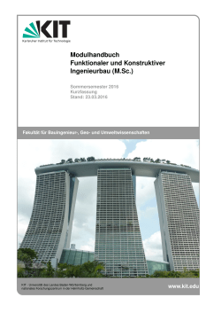 Modulhandbuch - KIT-Fakult&auml;t f&uuml;r Bauingenieur-, Geo