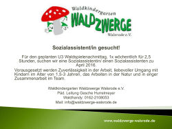 Sozialassistent/in gesucht! - Waldkindergarten Waldzwerge