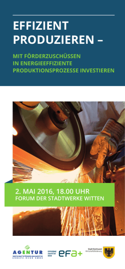 effizient produzieren - Wirtschaftsf&ouml;rderung Dortmund