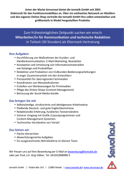 Mitarbeiter/in für Kommunikation und technische