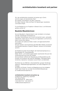 Zur Ausschreibung als PDF - architekturbüro bosshard und partner